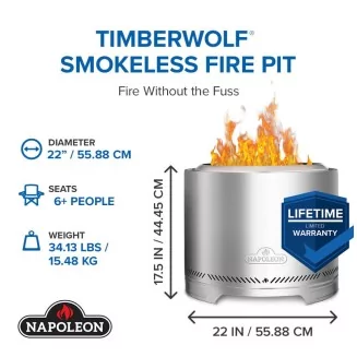 Napoleon Timberwolf 22" Smokeless Fire Pit | BBQs 2u Napoleon Timberwolf 22" Smokeless Fire Pit | BBQs 2u