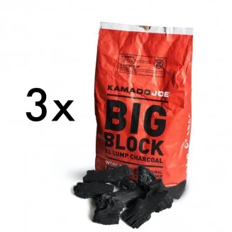 3 x Kamado Big Block XL Lumpwood Charcoal 9Kg