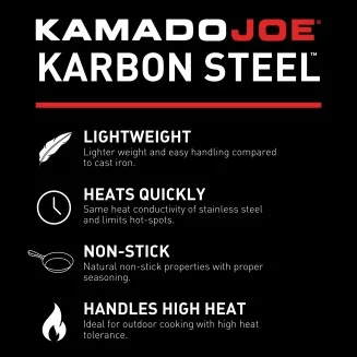 Kamado Joe Karbon Steel - Griddle - Big Joe - Free UK Delivery