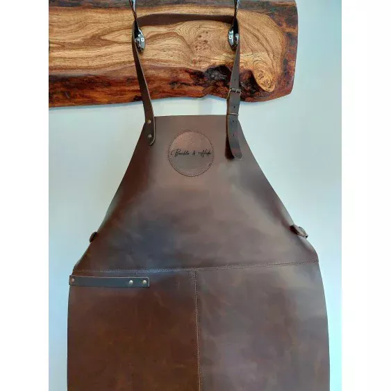 Buckle & Hide Leather Apron - Chocolate - BBQ Apron Buckle & Hide Leather Apron - Chocolate - BBQ Apron