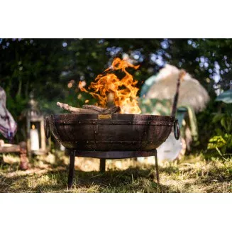 Kadai Recycled Firebowl 60cm| Firepit With Stands | BBQs 2u