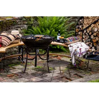Kadai Recycled Firebowl 60cm| Firepit With Stands | BBQs 2u