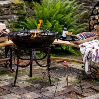 Kadai Recycled Firebowl 60cm - With Stands