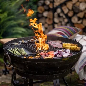 Kadai Recycled Firebowl 70cm - With Stands