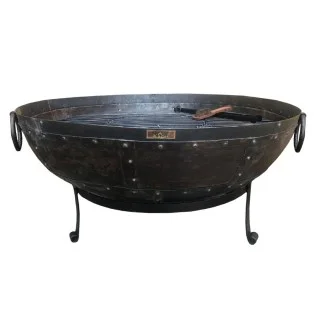 Kadai Large Recycled Firebowl 100cm - With Stand