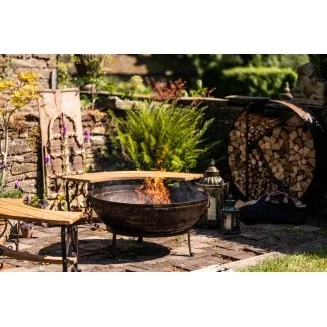 Kadai Large Recycled Firebowl 100cm - With Stand