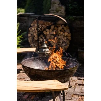 Kadai Large Recycled Firebowl 100cm - With Stand