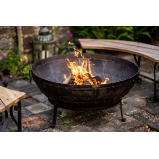 Kadai Large Recycled Firebowl 100cm - With Stand