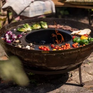 Kadai Large Recycled Firebowl 100cm - With Stand