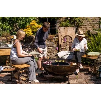 Kadai Large Recycled Firebowl 100cm - With Stand