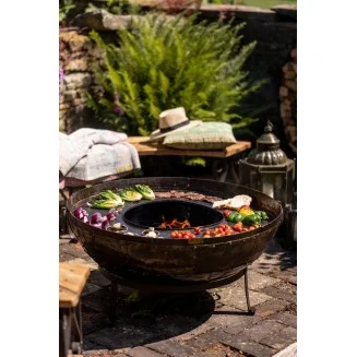 Kadai Large Recycled Firebowl 100cm - With Stand