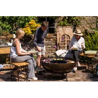 Kadai Large Recycled Firebowl 120cm - With Stand