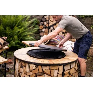 Kadai Firebowl Table & Shield | For Patios & Decking | BBQs 2u