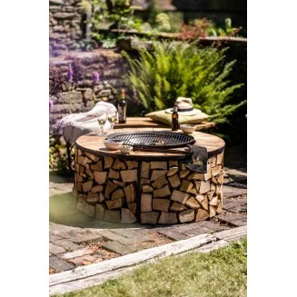 Kadai Firebowl Table & Shield | For Patios & Decking | BBQs 2u