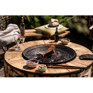 Kadai Firebowl Table & Shield | For Patios & Decking | BBQs 2u