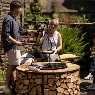 Kadai Firebowl Table & Shield | For Patios & Decking | BBQs 2u