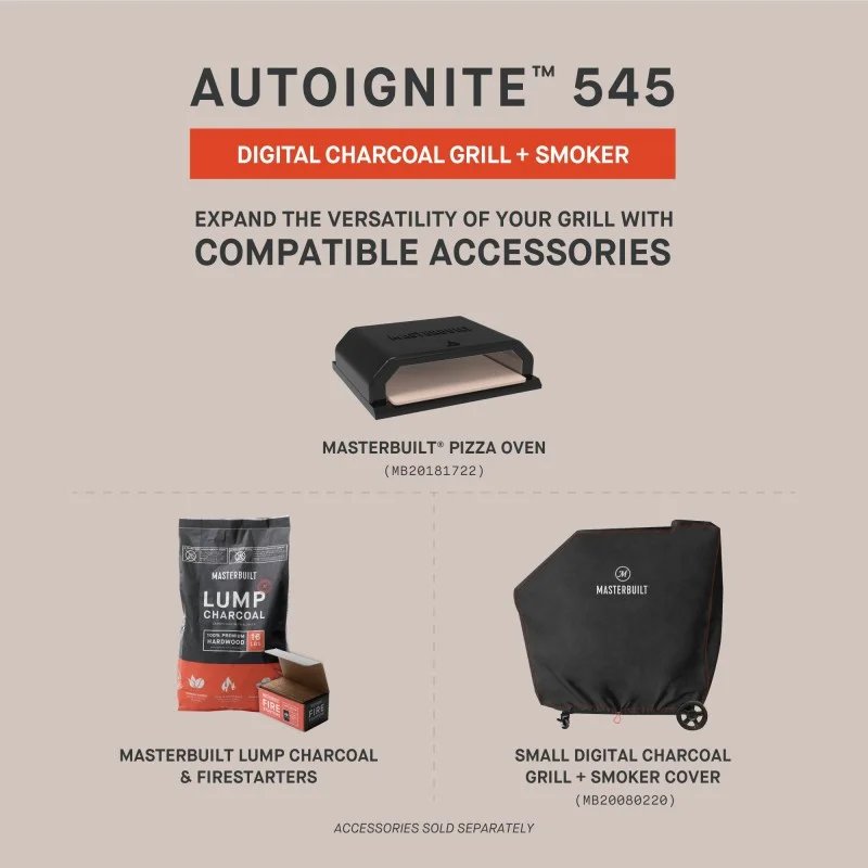 Masterbuilt AutoIgnite Series 545 Digital Charcoal Grill & Smoker Bundle