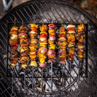 Kadai Set of Eight Skewers with Rack | Firepit Skewers