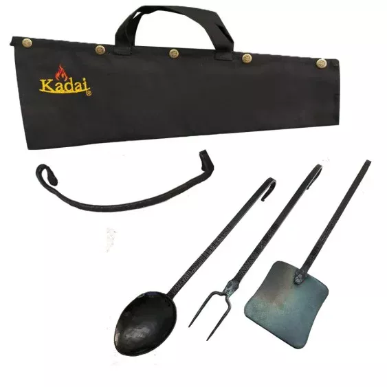 Kadai Set of 3 Hand-Forged Utensils Kadai Set of 3 Hand-Forged Utensils