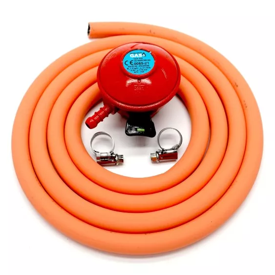 Patio Gas Regulator 27Mm Clip On With 2M Hose + 2 Clips Fits Calor/Flogas Patio Gas Regulator 27Mm Clip On With 2M Hose + 2 Clips Fits Calor/Flogas